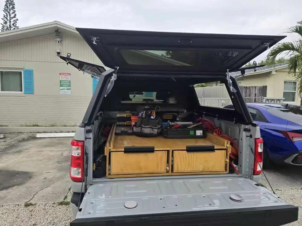 top quality hard aluminum canopy waterproof anti-rusted pickup truck camper For Ford F-150 rear top cap auto modification