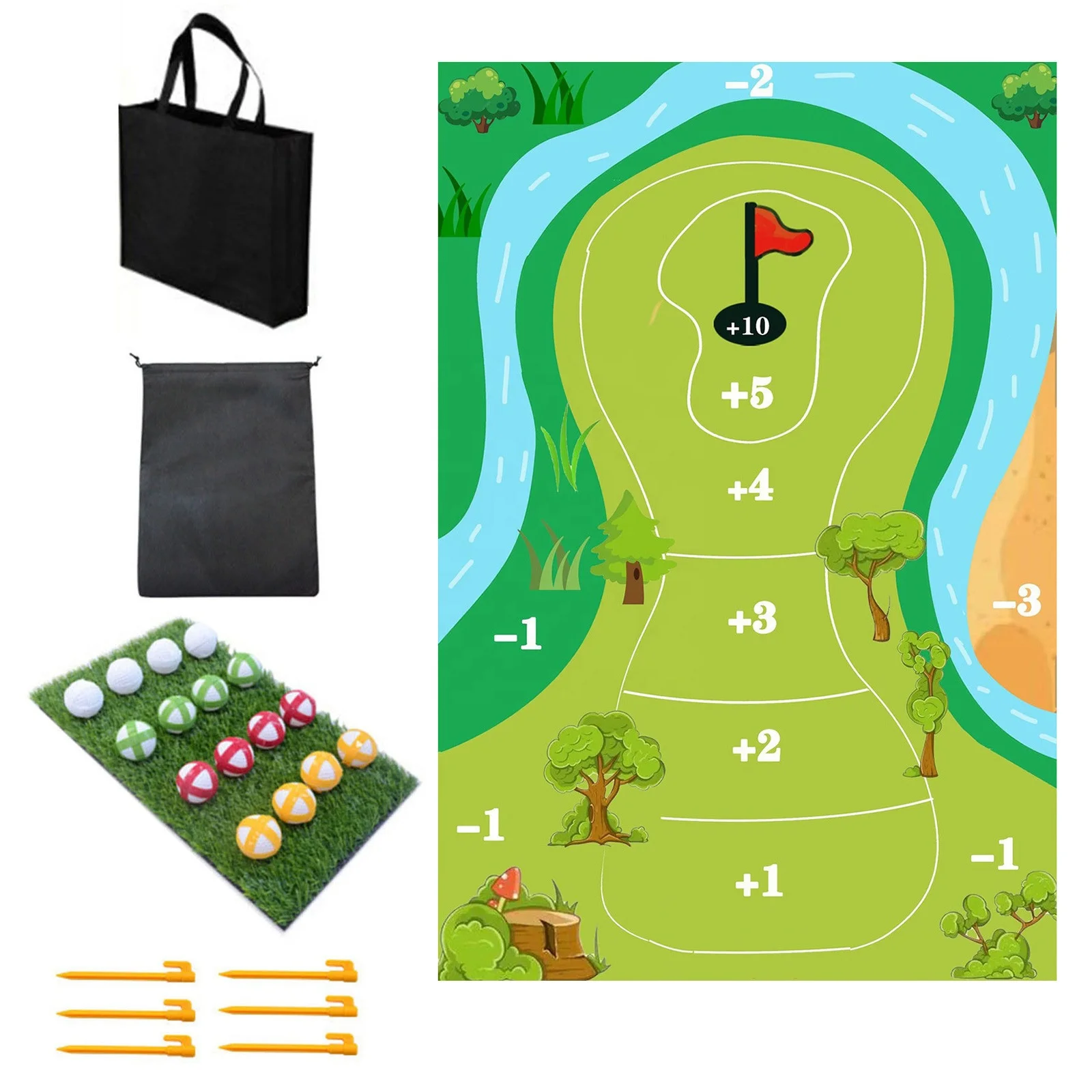 Popular Chipping Golf mat and darts mat Tour Backyard Golf Cornhole and Pong target velcro-s hitting Chipping practice