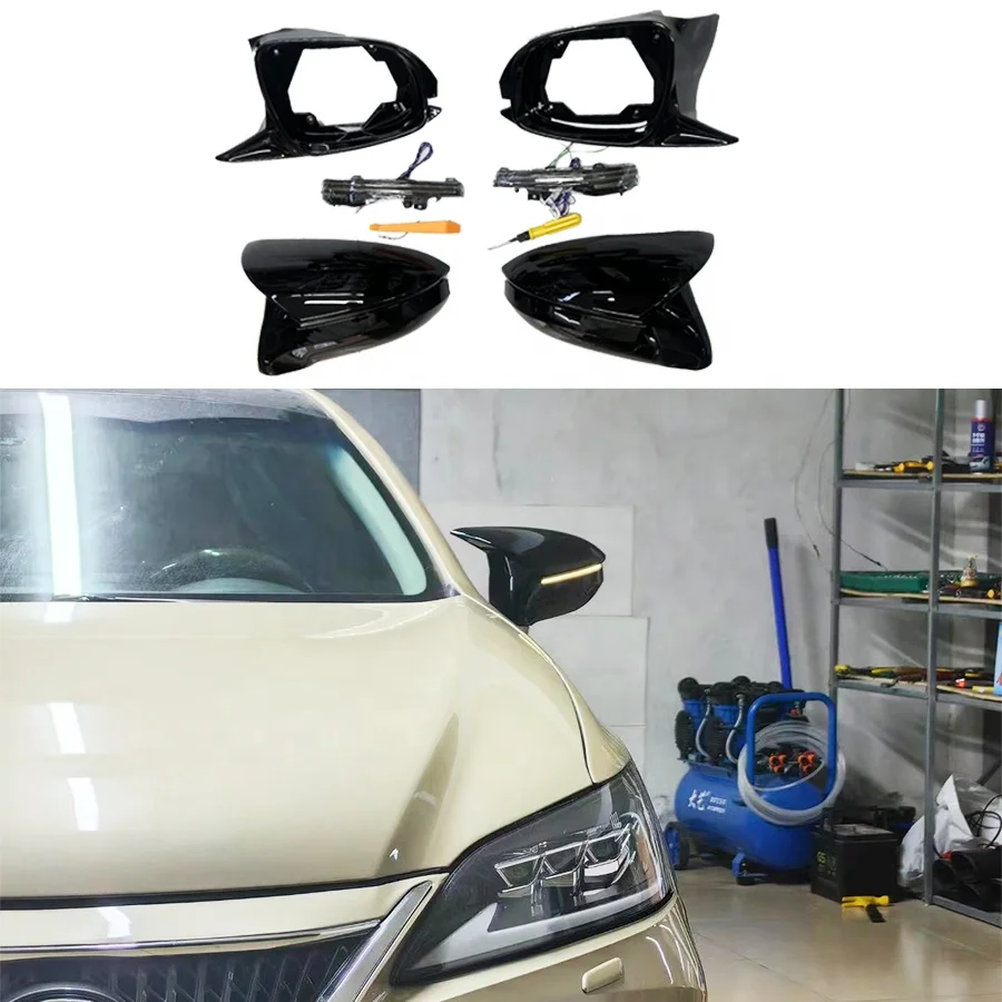 Car Mirror For 2006 Lexus ES 300 upgrade LED Style Plastic Material Gloss Black 2008 Lexus Es 330 Mirror Cover Replacement
