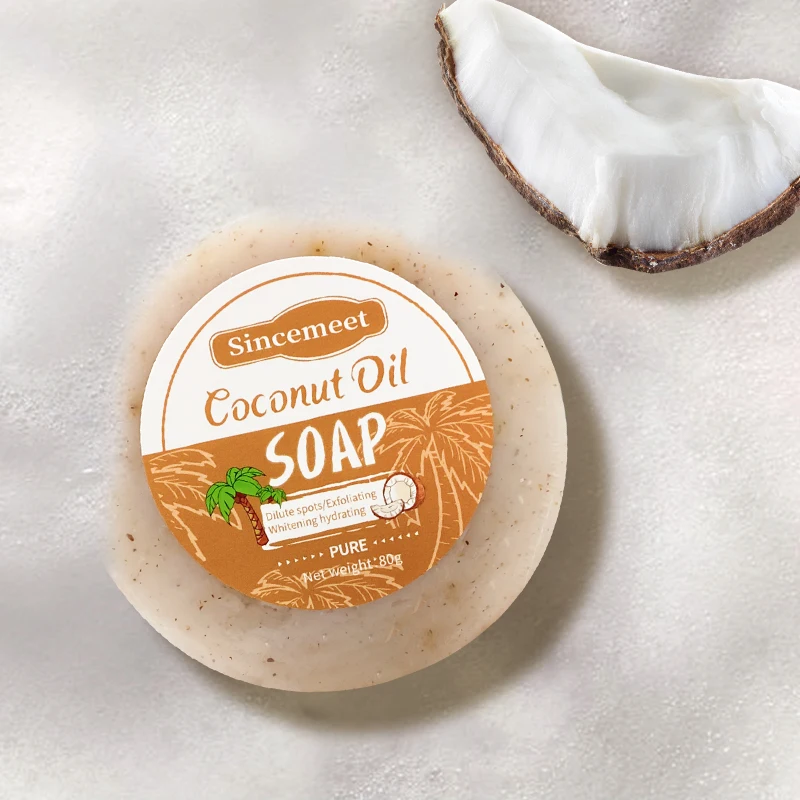 Private label OEM Facial Care products Transparent Soap Base Vegan Whitening Coconut Oil Face Bath Soap