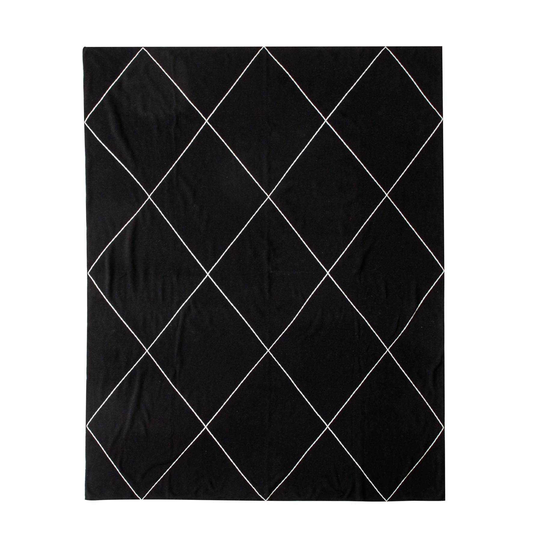Stripe design throw blanket 100% cotton blanket  home decorative super soft knitted blanket