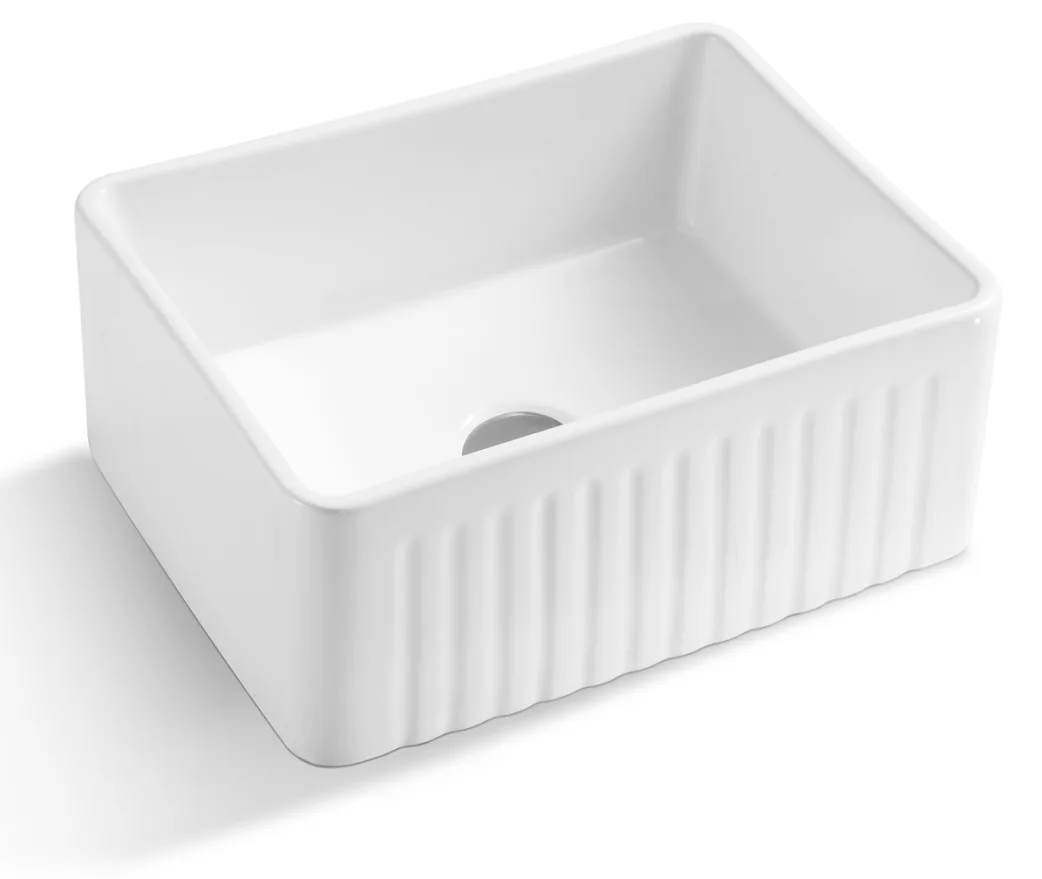 China Wholesale White Deep Wash Basin Ceramic Single Bowl Ceramic Kitchen Sink