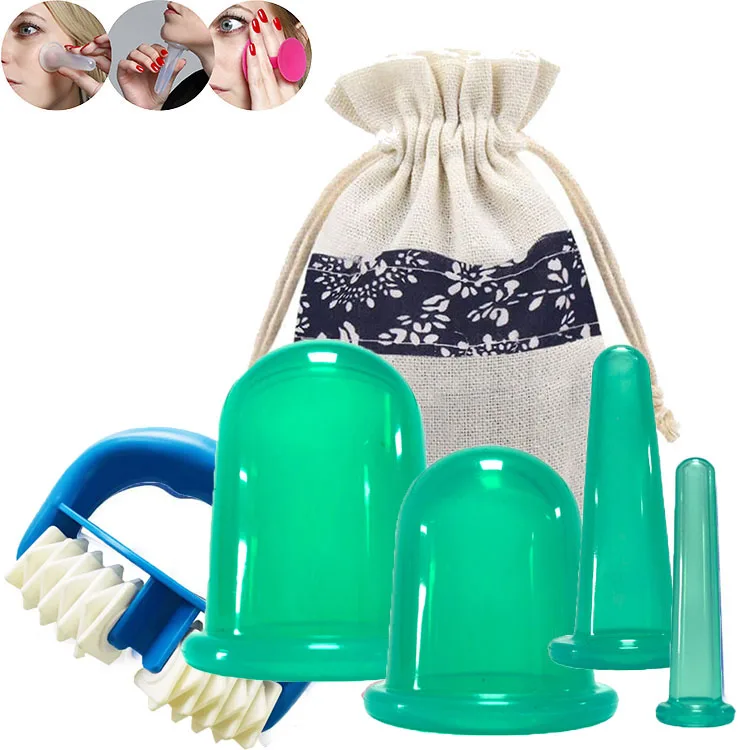 4 Piece Massage Cupping Device Anti Cellulite and Skin Problems Massager Tools Therapy Silicone Set