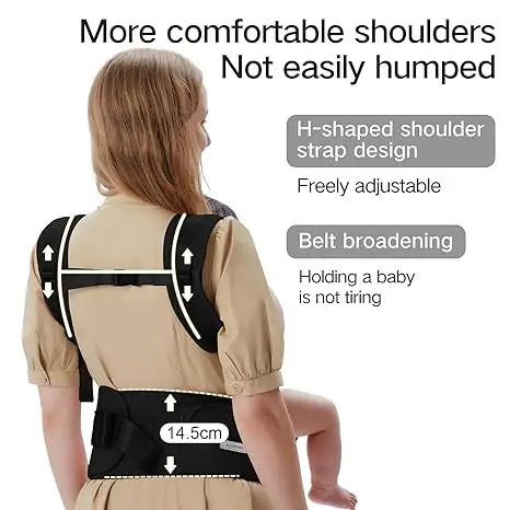Baby Hip seat Carrier Waist Belt Walker Toddlers Ergonomic Hip Seat with Water Bottle Pocket for Mom