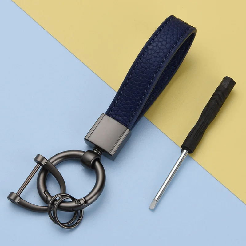 RTS Promotional Car Key Holder Key Rings Key Chain Hand Car Keyring Luxury Leather Keychain for Gift