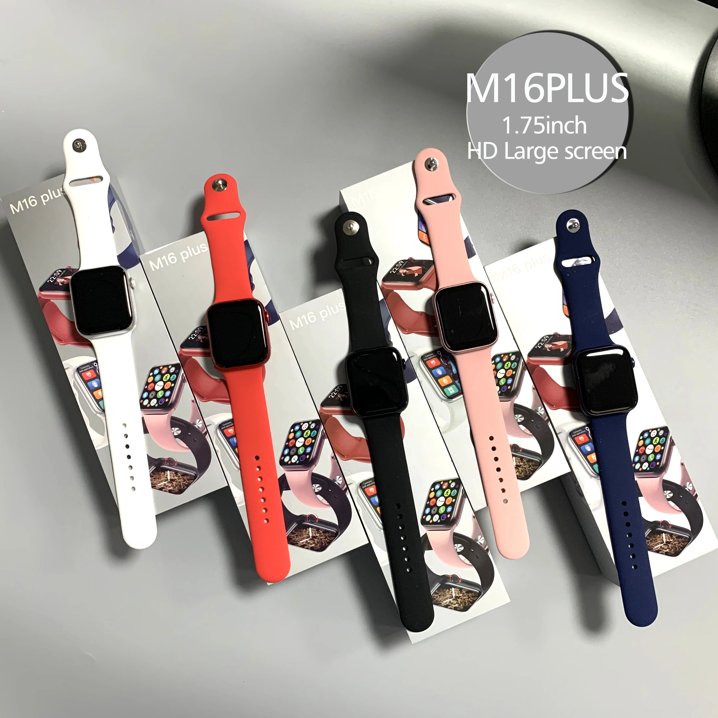 2021New Smartwatch M16plus 1.75 Inch Full Touch Screen Reloj Intelligent Call Watch Series 5 6 Men Women Smart Watch M16 plus