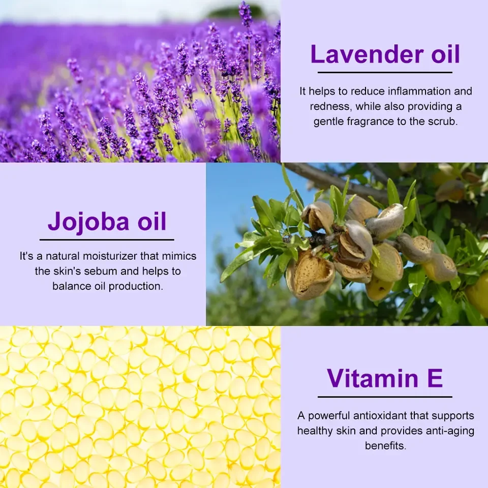 Private Label Lavender Shea Sugar Face Body Scrub Vegan Smoothie Body Scrubs Salt Oem Organic Whitening Ice Cream Sugar Scrub