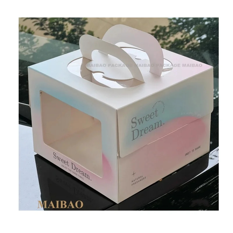 Custom Service Transparent Gift Box Food Grade Wedding Birthday Party Transparent Cookies Cake Boxes