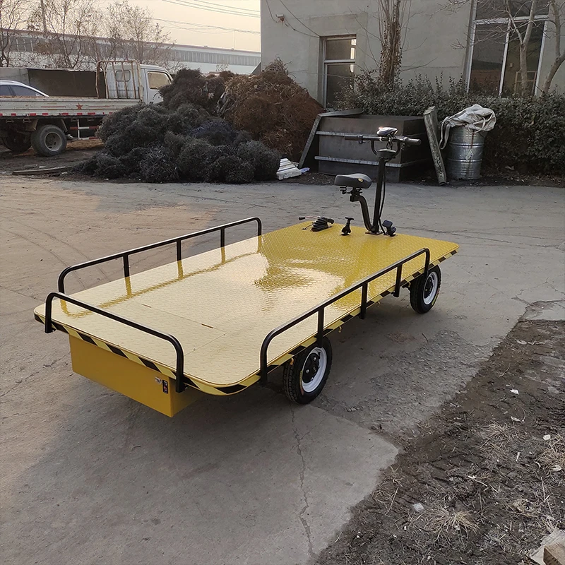 Warehouse turnover goods electric trolley Hand-Push mute flatbed truck electric dumper Electric trolley carrying