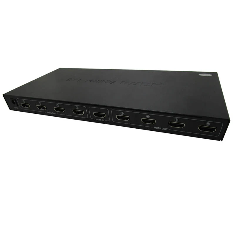 
HDF-S8 Factory Price 1in 8Out HDMI Screen Duplication UHD 4K 8 Port Self Powered 1 x 8 HDMI Splitter Amplifier 