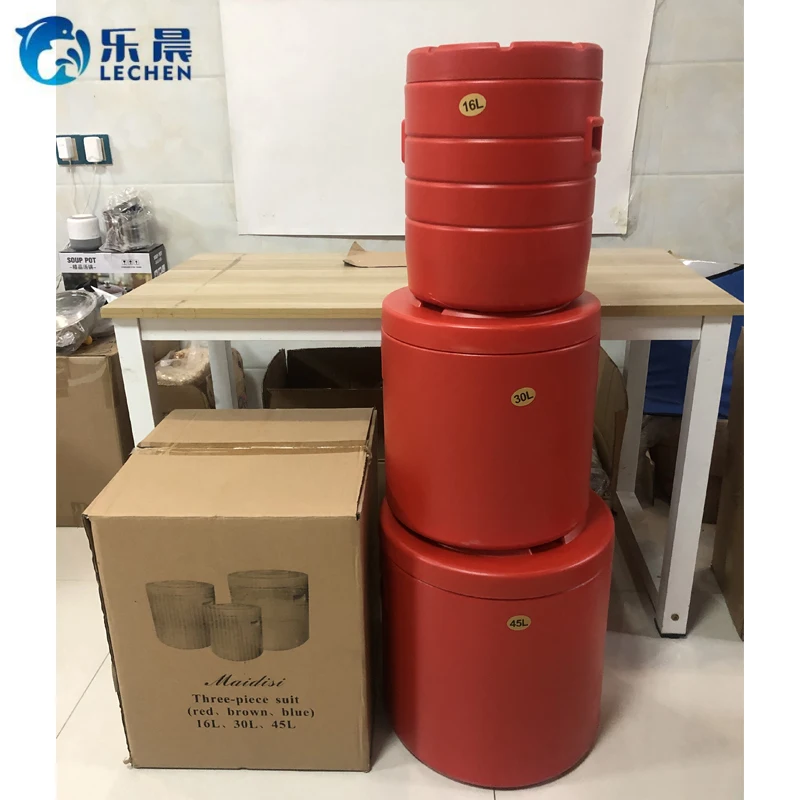 Extra large double insulated bucket casserole food warmer set party and  picnic ice cooler box Storage Box food warmer hotpot