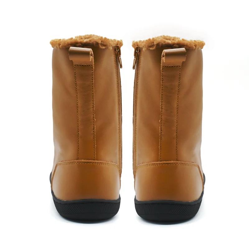 Men women winter boots wide toe box flat high top barefoot leather shoes healthy shoes barefoot girl