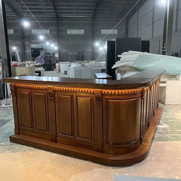 American Vintage wood Custom Cashier Front Desk Cafe Coffee Shop Counter Food Display Bakery restaurant bar counter