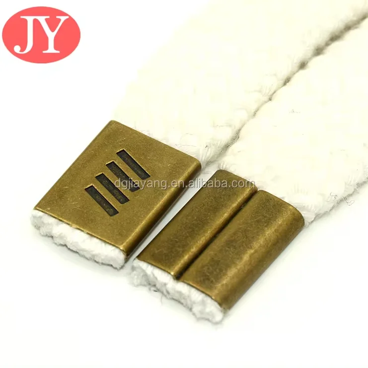 15*25mm metal crimp tail custom different logo copper lanyard rope cord ends Webbing Rope Clip End Clip