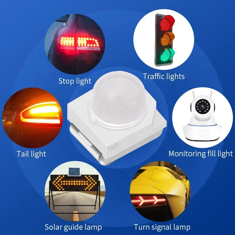 Светодиодная 3528 PLCC2 Smd с объективом Заводская поставка SMD-чип высокой яркости светоизлучающий диод красный зеленый синий желтый белый розовый