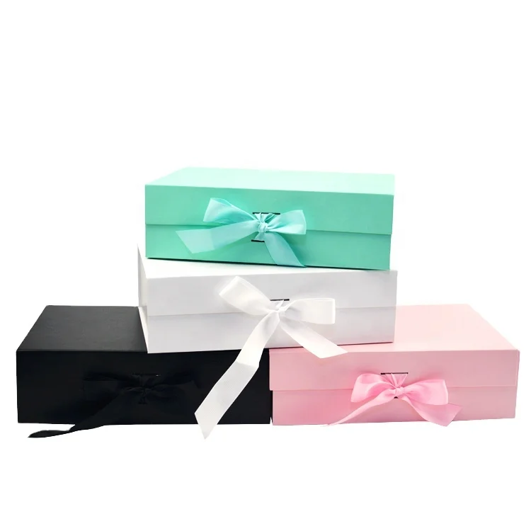 4 colors satin ribbon custom logo bulk gifts packaging boxes