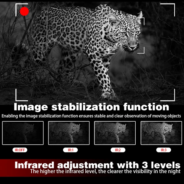 Hunting Night Vision Monocular Scope Waterproof IR Imaging Long Distance View 8x & 5x Magnification Binocular