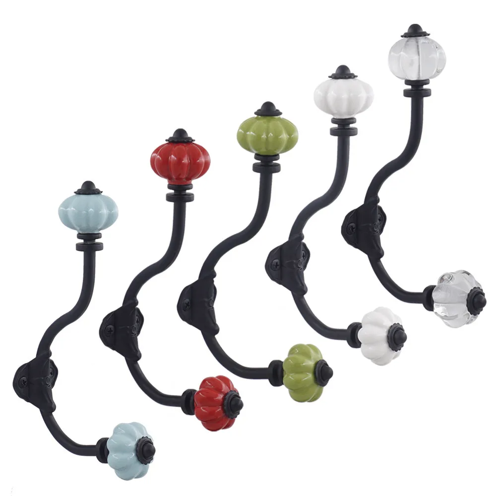 Fancy Creative Black Metal Hooks Farmhouse Vintage Wall Mounting Towel Coat Hooks For Clothes Hanger