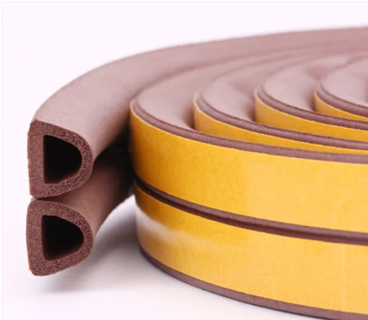 E/D/P/I Door Window Gasket Soundproof Seal Strip Self-Adhesive Rubber Foam Weatherstrip Windows Sealed Door  weather strip