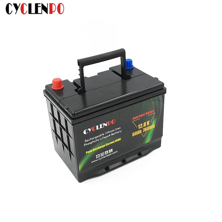 Factory supply lifepo4 car start 12v 60ah 12 volt lithium 600CCA battery for cars