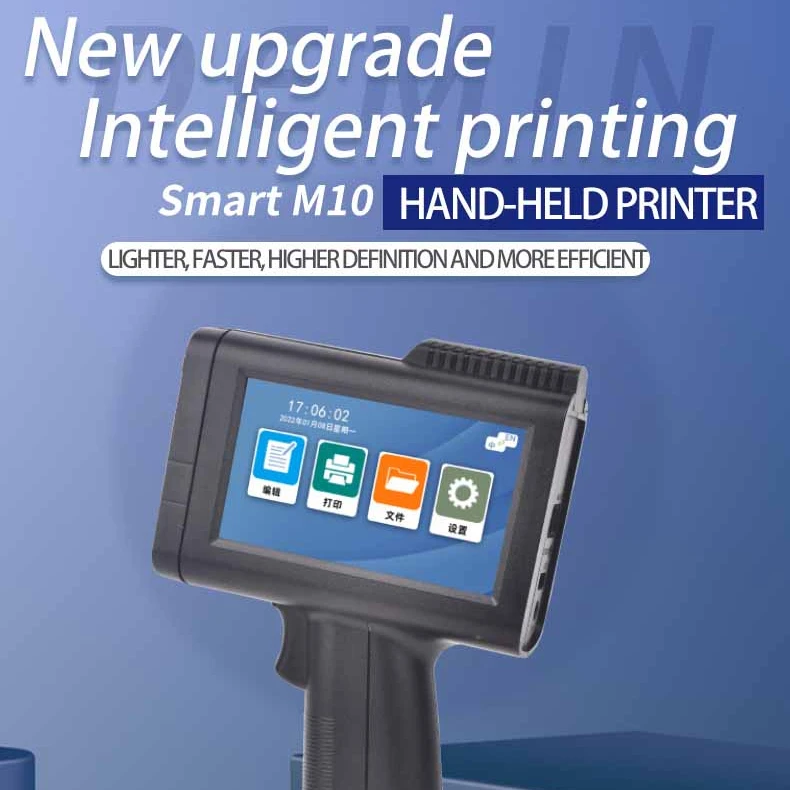 12.7mm Smart Automatic Portable handjet Printer Handheld Inkjet Printer Price expiry date barcode inkjet printer