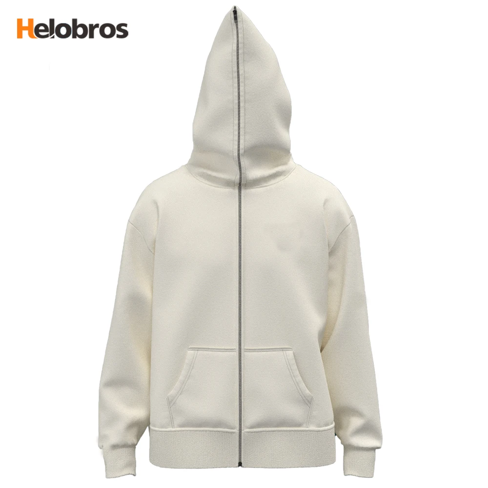 Wholesale Cotton Tech Fleece Full Zip Up Hoodie Black Rhinestone Graphic Drop Shoulder Zipper-up Hoodies