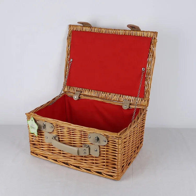 Wholesale bulk Christmas rectangle empty gift hamper basket wicker lined hamper boxes gift hamper baskets