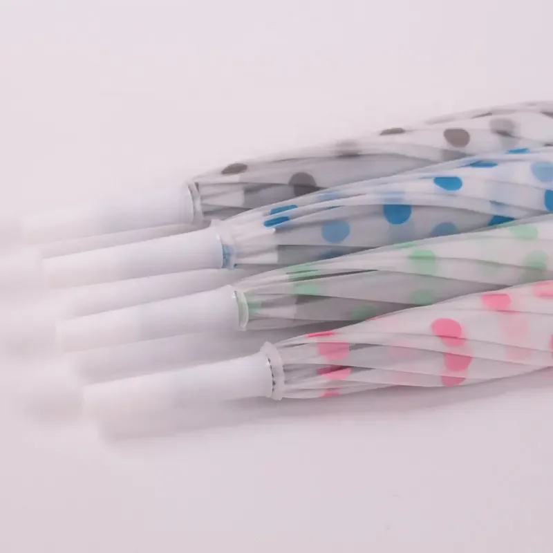 Wholesale high quality windproof and waterproof transparent straight umbrella sweety pink flower umbrella