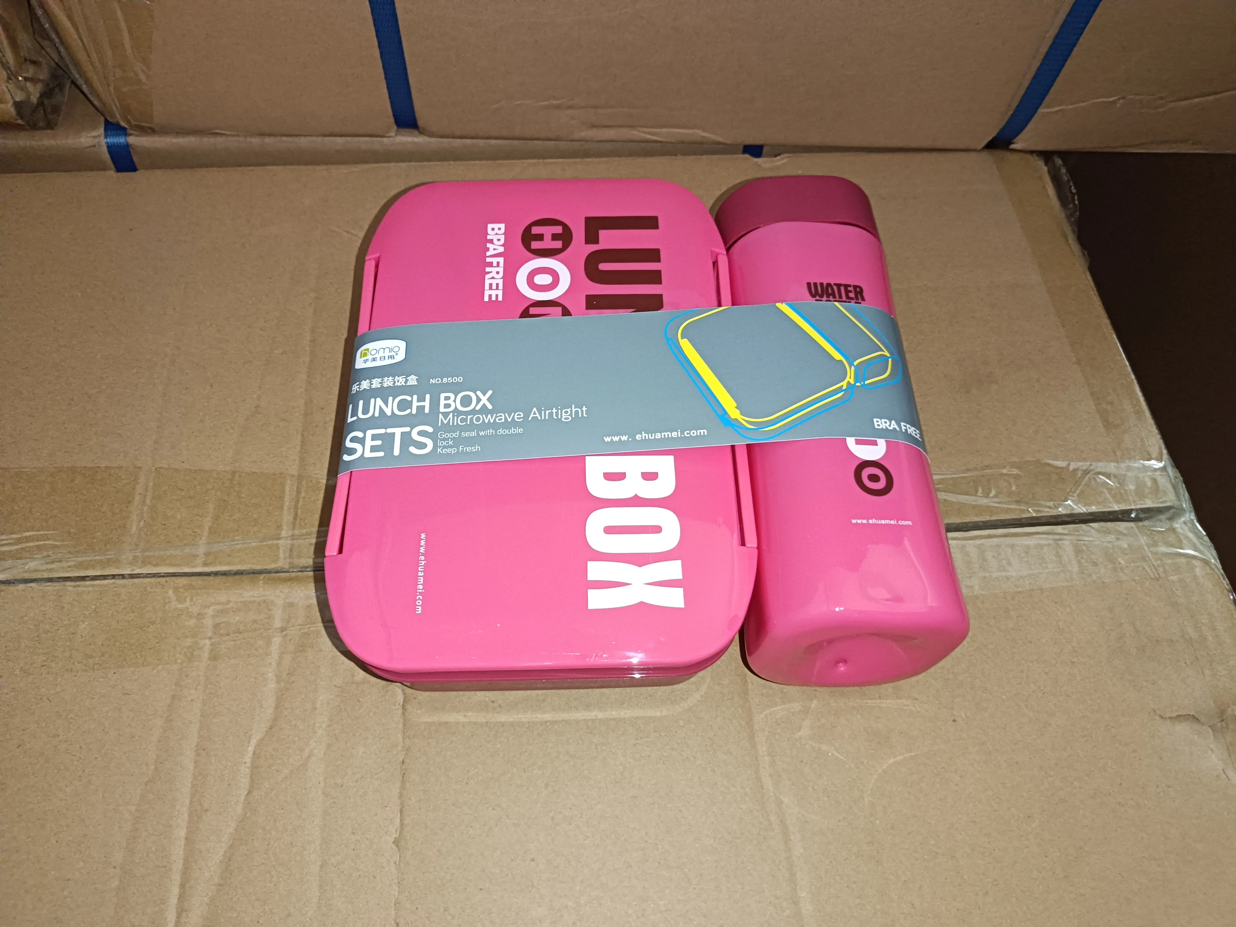 Homio 950ml Two Compartments Students Food Container BPA Free Plastic Leak-proof Lunch Box with Spoon