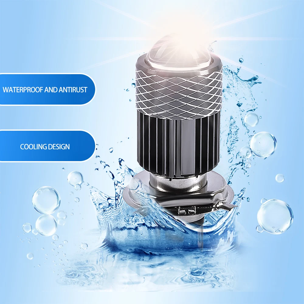 Hot Selling H4 LED Light Motorcycle Headlight Bulbs with Lens Scooter Fog Lights H4 LED Motor Lamp