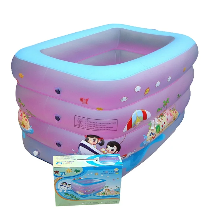 2 rings small inflatable round baby wading water bath pool