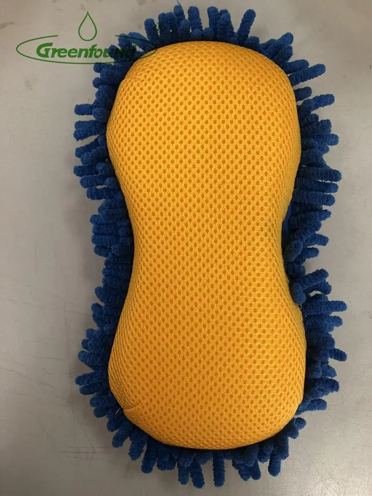 Microfiber Chenile Mesh Wash Sponge 2 in 1  Car Cleaning Sponge Multipurpose Non-Scratch Microfiber Cleaning Sponge