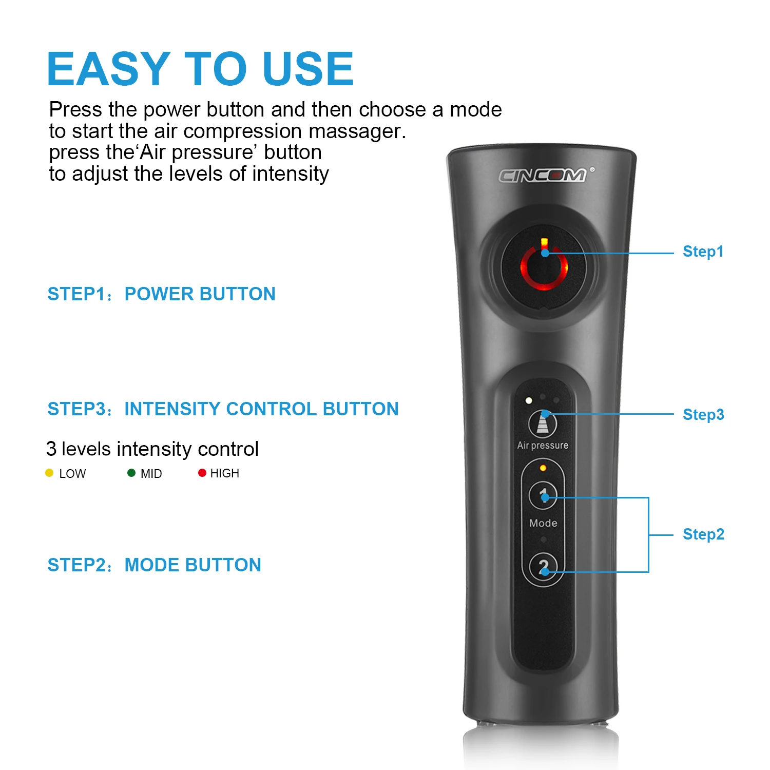 China Manufacture Air Bag Compression Pressure Leg Electric Air Thigh Massager Leg Massager