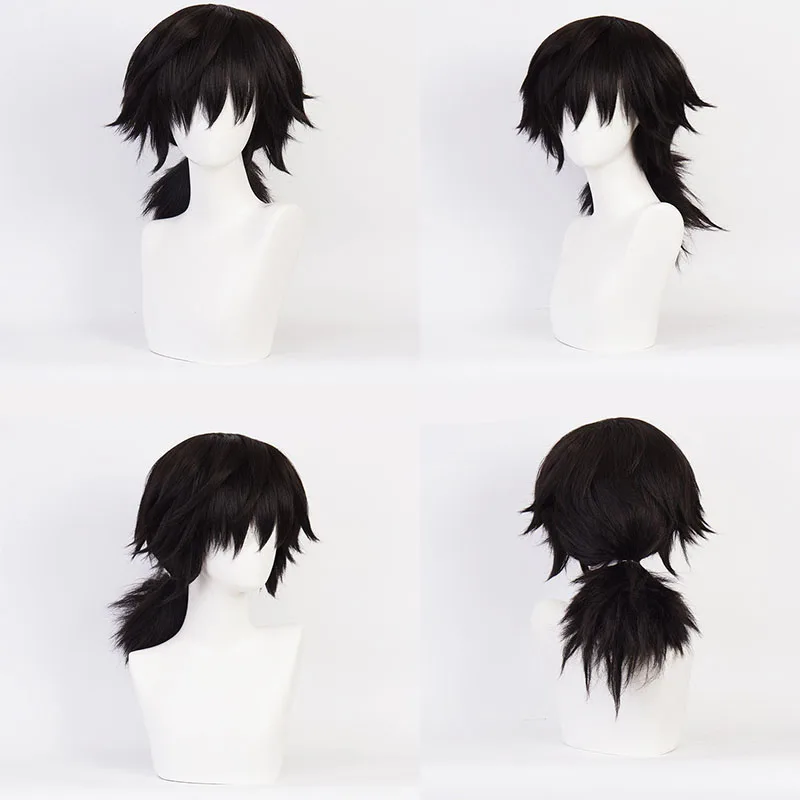 Anime Demon Slayer Kimetsu No Yaiba Tomioka Giyuu Cosplay Costume Suit Uniforms Costumes Wig Child Adult Party