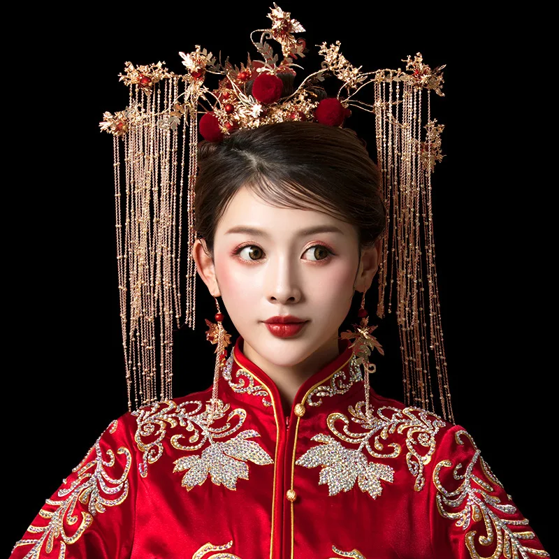 
classical retro hair accessories bride wedding use headwear headband flower tassel 