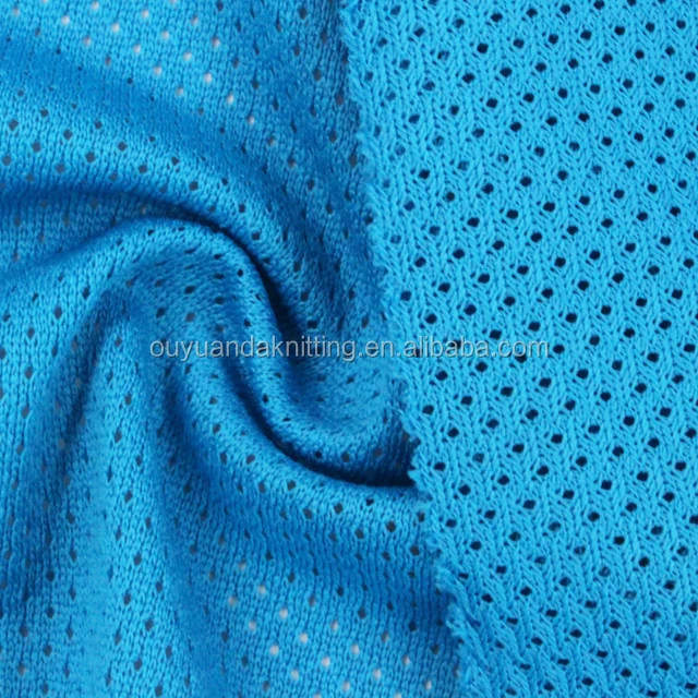 100% Polyester 130gsm DTY Sport Tricot Mesh Fabric for Reversible Basketball Jersey