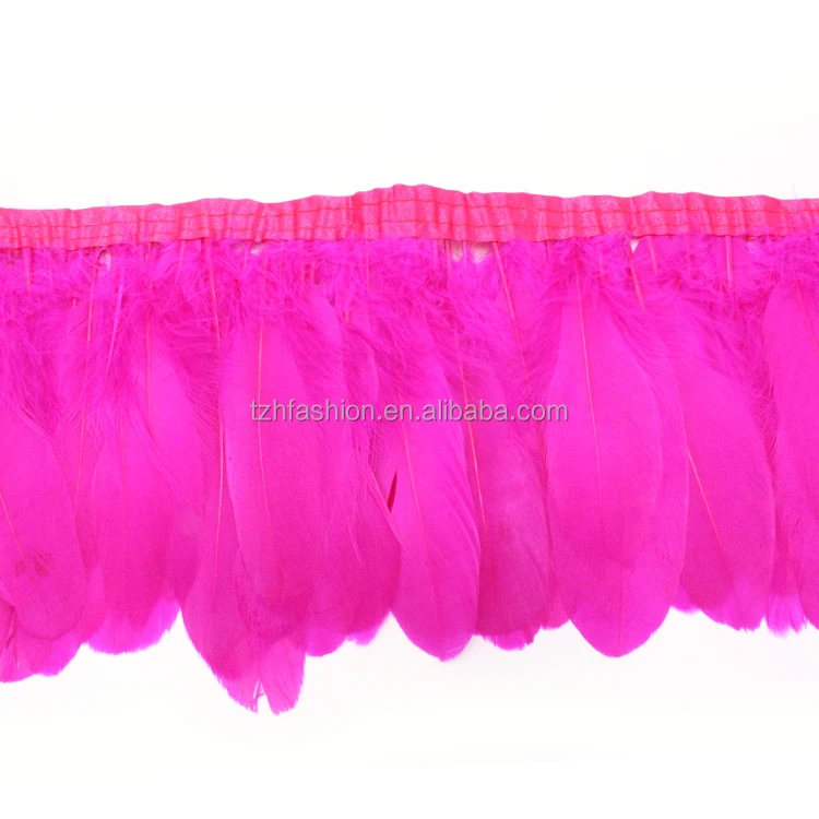 Natural African Lace Accessories Chicken Ostrich Feathers For Crafts Colorful Decorative Macrame Chicken Goose Feather Trim