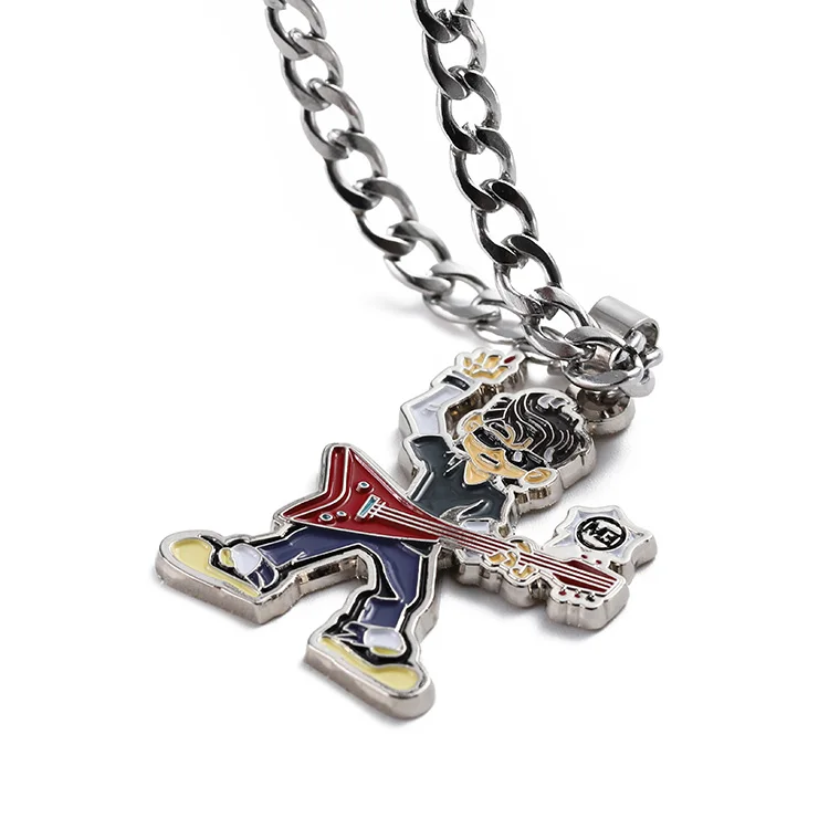 Custom metal men fashion jewelry cool boys personalised music guitar rock necklaces