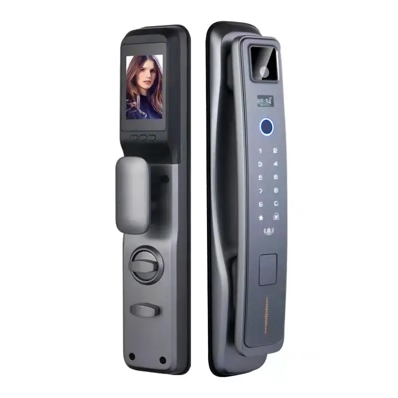 3D Face recognition smart lock with fingerprint unlock build in camera and doorbell Video capture for home
