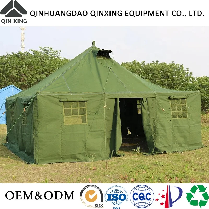 QinXing sell well 10people big space stable structure camping tents sale outdoor canvas tents canvas winter tent