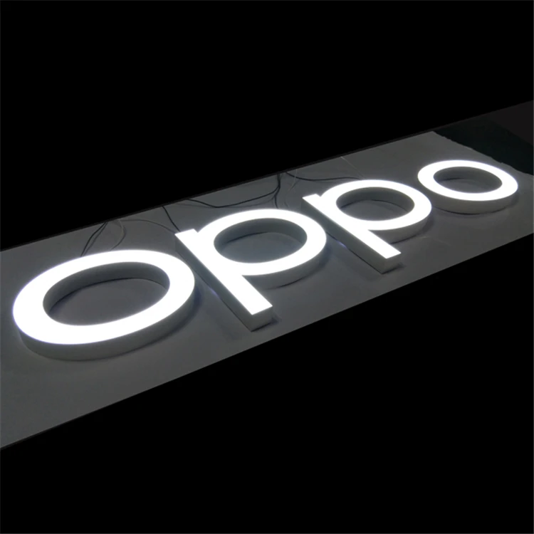 OPPO Plastic Led Business Signs Logo Outdoor Lighted Custom Business Price Illuminated Signs
