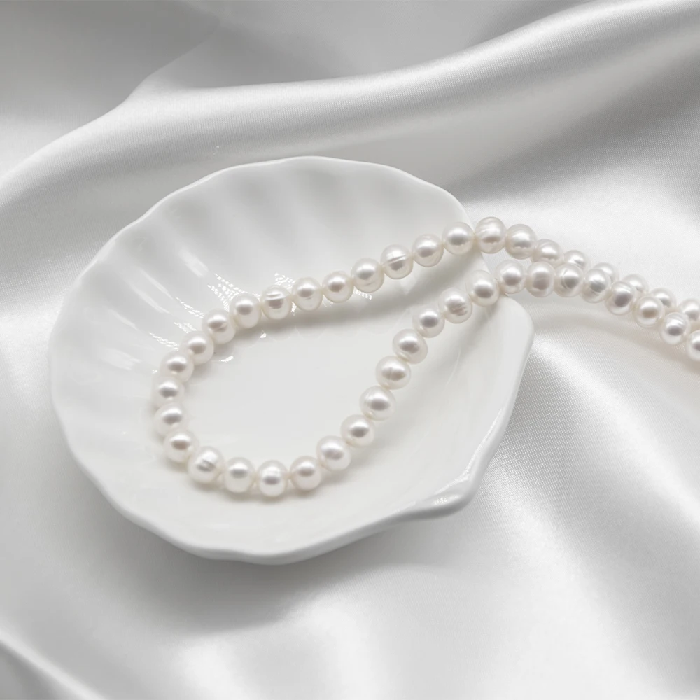 Лидер продаж, струна из натурального пресноводного жемчуга, 7-8 мм, белая, 1A