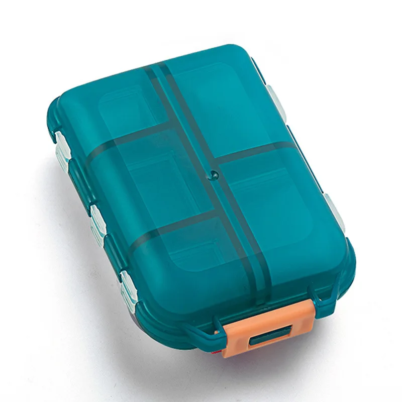 Factory 10 Grids Portable Pill Box Medicine Storage Mini Organizer Ergonomic Large Capacity For Business Traveling Pill Case