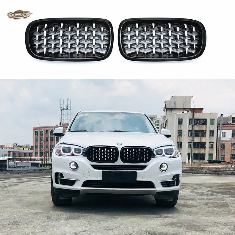 Лучшая оптовая цена, алмазные грили, решетка радиатора в стиле метеорита, передний бампер, решетка для BMW X5 X6 F15 F16 2014 -18