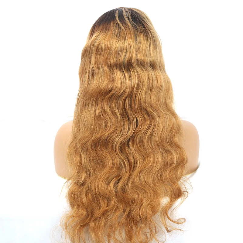 Vendors180% 250% Density 1B 27  Brown Color 13 x 4 Lace Frontal Human Hair Wig Body Waves Lace Wig Pre Plucked Lace Frontal Wigs