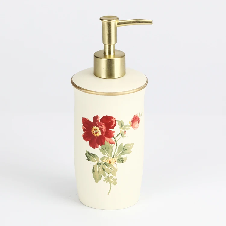 Custom Resin Hand Soap Dispenser Hand Lotion Pump Bottle Dispensers Liquid Lotion Bottle Yellowish Resin Lotion Dispenser