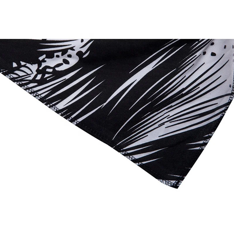 New Item Graffiti Printing Irregular Hem Long Sleeve T-Shirts for Men