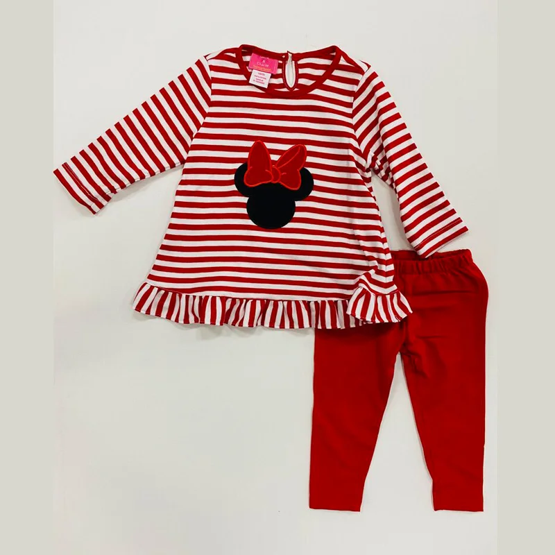Toddler Girls Clothing Sets Baby Clothes Wholesale 100% Cotton Baby Christmas Clothes Two Piece Sets