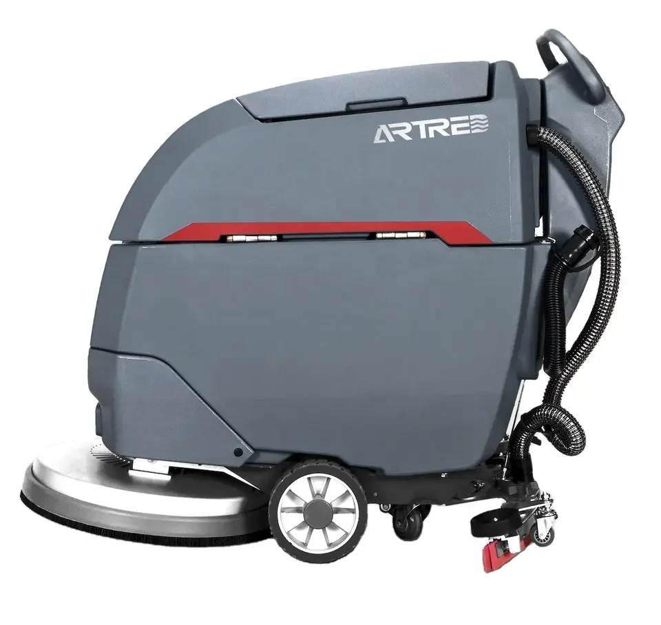 electric small commercial tile marble wood floor cleaning automatic walk behind floor scrubber machine