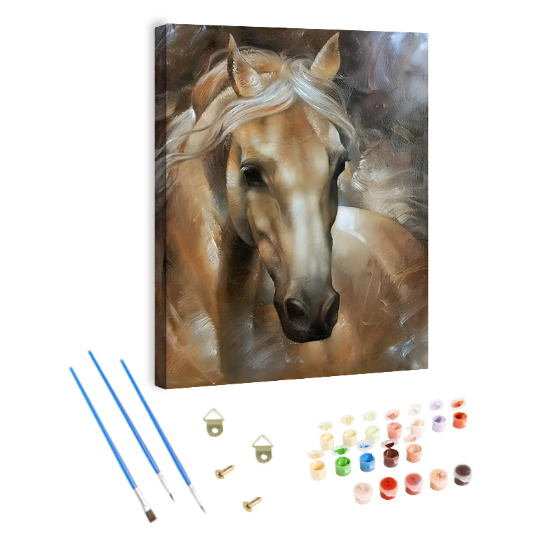 Digital Oil Diy Painting by Numbers Horse Paint by Numbers Animal for Adults Wall Art Hanging Decorations Gift Canvas Drawing